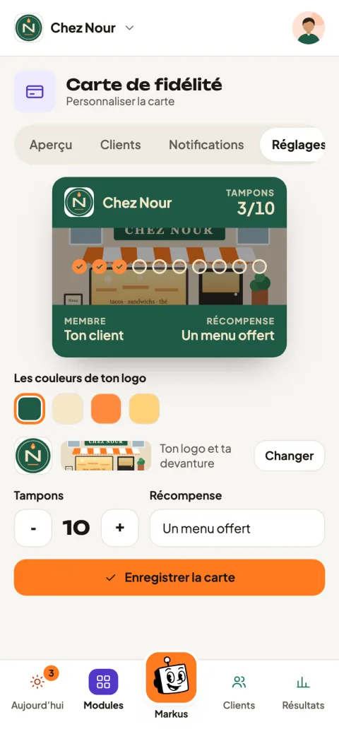 La carte de fidélité, sur un commerce fictif