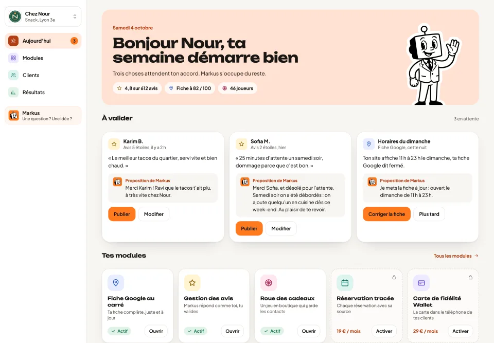 Le cockpit, Aujourd’hui, sur un commerce fictif